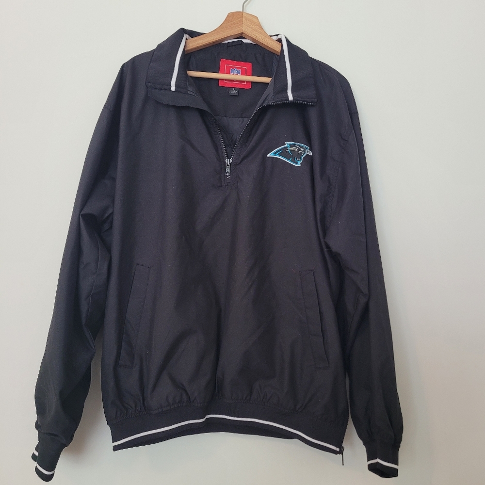 NFL Carolina Panthers Pullover Windbreaker Jacket Men's Size Large 1/4 Zipper